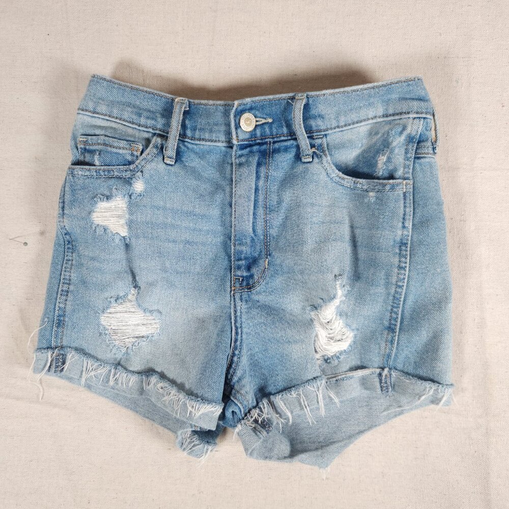 Hollister Womens Ultra High Rise Short Shorts 3 W26 Distressed Denim Stretch